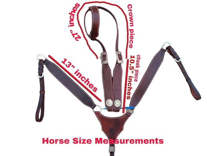 Western Tack Set Horse - Red Gambler Gladiator Design | Headstall and Breast Collar | Leather Horse Riding Tack for Barrel Racing, Rodeo & Show thumbnail 2