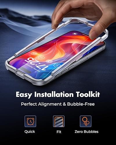 UNBREAKcable 2-Pack Screen Protector for iPhone 16 Pro,Tempered Glass | Double Shatterproof Glass[Easy Installation Frame][9H Hardness] [99.99% % HD Clear][Case Friendly]for iPhone 16 Pro 6.3 inch thumbnail 8
