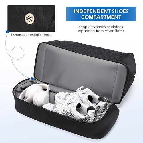 MDODO Travel Duffel Bag for Women Weekender Overnight Carry on Tote Duffle Bag Personal Item Bag with Shoe Compartment for Business,Trips,Travel,Sports,Gym,Yoga,Hospital, 3 Pcs Set, 43L,Black thumbnail 5
