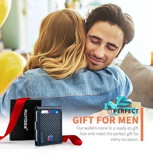 RUNBOX Slim Wallet for Men - RFID Blocking Leather Bifold with Money Clip | Minimalist Front Pocket Wallet Holds 11 Cards,Slim Thin Design,RFID Blocking Protection, Practical Birthday Gifts for Men thumbnail 6