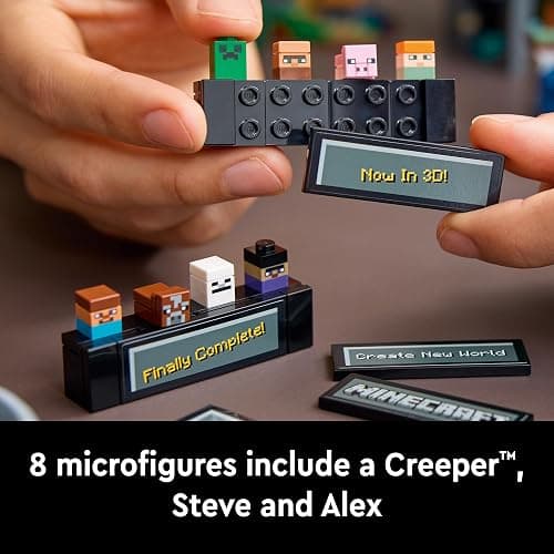 LEGO Minecraft The Crafting Table, Collectible Video Game Building Set with Minecraft Figures, Mobs and Biomes, 15 Year Anniversary Model, Build and Display Minecraft Gift for Adults, 21265 thumbnail 5
