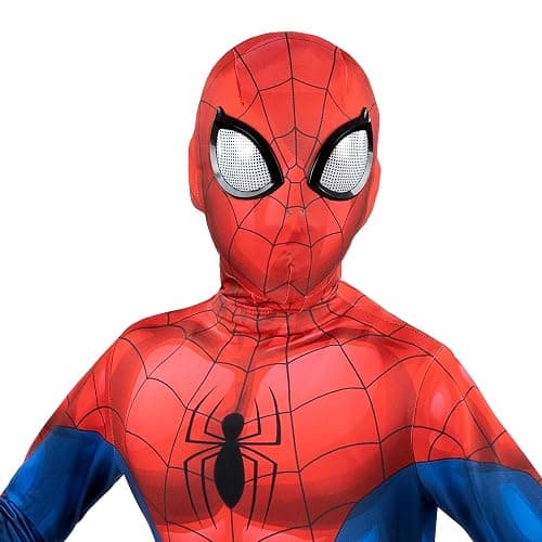 Marvel Spider-Man Official Youth Deluxe Zentai Costume - Deluxe Two-Way Stretch Spandex with Invisible Zippers and Wrist Openings for Added Convenience (M) thumbnail 2
