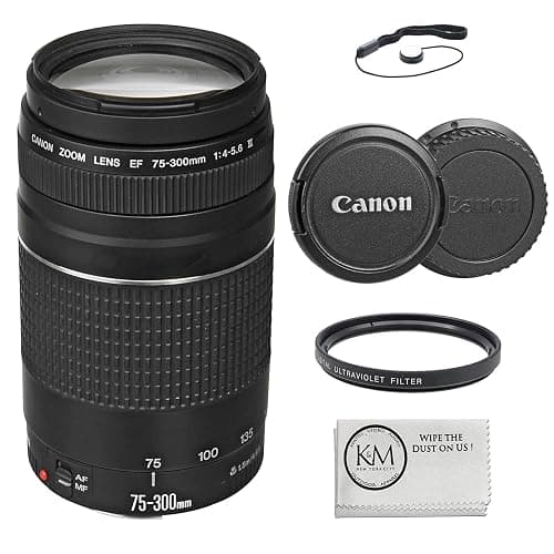 Canon EF 75-300mm f/4-5.6 III Lens Bundled with 58mm UV Filter + Lens Cap Keeper + Microfiber Cleaning Cloth (4 Items) thumbnail 2