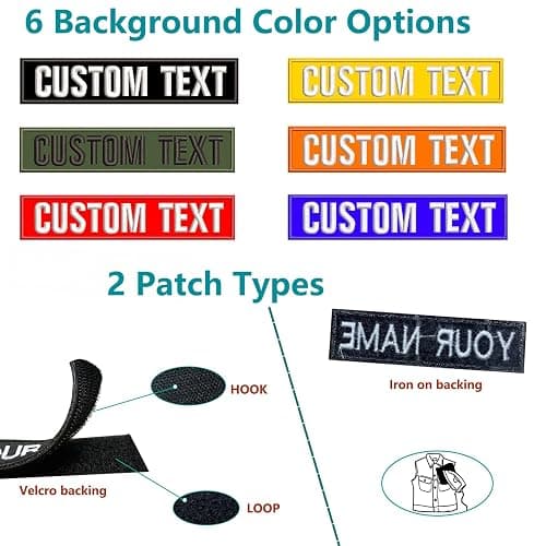 2PCS Name Patches, Personalised Military Patches Custom Embroidery Name Tag Tactical Moral Name Patch for Camouflage Uniform Jacket Hoodie Backpacks Vest Work Shirts Clothing,Hook Fastener or Iron on thumbnail 4