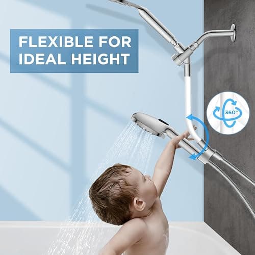 MakeFit Dual Filtered Rain Shower Head Combo, Handheld Shower Head with Adjustable Bar - Rainfall Shower Head And Showerhead with Filter for Hard Water - Removes Chlorine thumbnail 2