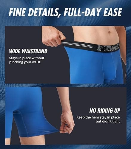 Separatec Dual Pouch Underwear for Men Moisture Wicking Men's Boxer Briefs with Ball Pouch, Printed Underwear 3 or 5 Pack thumbnail 5