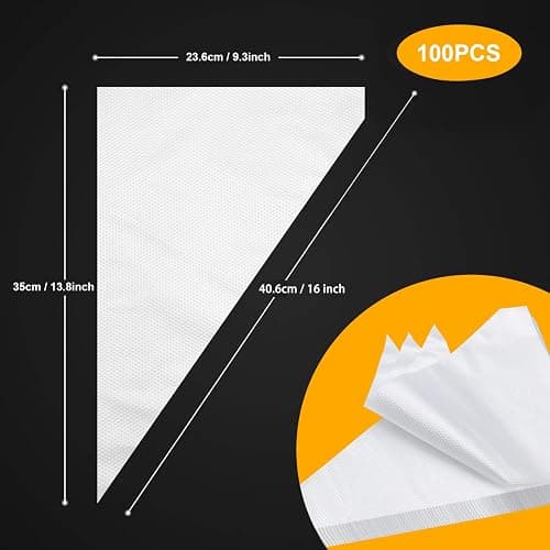Tamodan Piping Bags 100PCS & 16 Inches Tipless Piping Bags, Extra Thick Pastry Bags Disposable, Non-Slip Icing Piping Bags Disposable Design, Cake Decoration. thumbnail 3