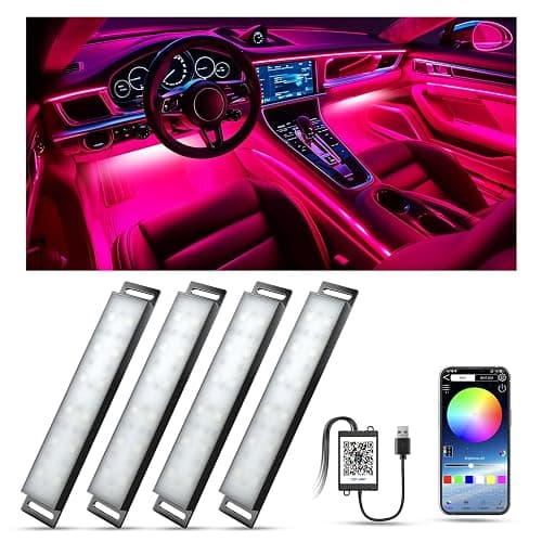 YiLaie Auto Innenbeleuchtung LED mit APP Steuerung und 16 Millionen Farben, Musikmodus, Farbspeicher, Auto zubehör Innenraum deko, Geschenke für Männer und Frauen, DC 5V - Image 1