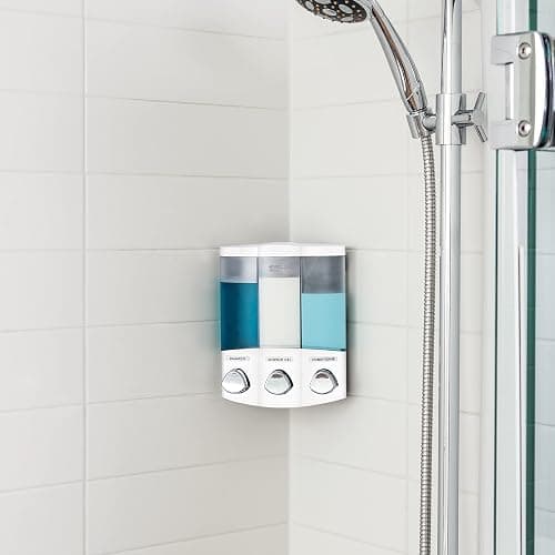 Better Living Products, White 76354 Euro Series TRIO 3-Chamber Soap and Shower Dispenser thumbnail 2
