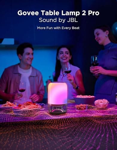 Govee Table Lamp 2 Pro x Sound by JBL, Smart Cordless Table Lamp with Speaker, Music-Light Sync, 16 Music Modes & 100+ Scene Modes, Work with Matter, DIY Customized Rechargeable Desk Lamp for Bedroom thumbnail 2