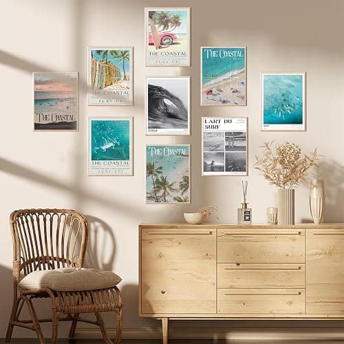 Uniro Coastal Cowgirl Decor Aesthetic, Coastal Granddaughter Room Decor, Trendy Beachy Wall Decor Beachy Summer Poster Poster Pictures, Retro Newspaper Beach Wall Art Prints Preppy Surf Up Posters for Teen Girls Room Decor, Dorm Bedroom Apartment- UNFRAMED thumbnail 3