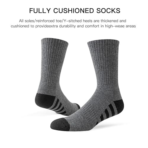 JOYNÉE 8 Pairs Mens Crew Work Cushion Socks Long Athletic Running Socks Workout Breathable Socks thumbnail 5