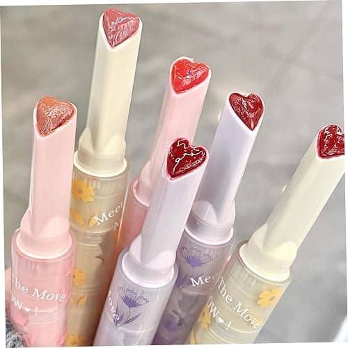 BEAHING Lip Gloss 6Pcs/Set Heart-shaped Jelly Lipstick, Moisturizing Nourishing Long Lasting Non-stick Glossy Lip Balm Makeup thumbnail 5