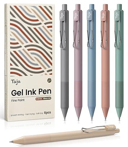 Gel Pens, 6pcs 0.5mm Fine Point Smooth Writing Pens, Quick Dry Black Ink Pens for Journaling and Note Taking, Cute Aesthetic Pens for Office School & Home Supplies - Image 1