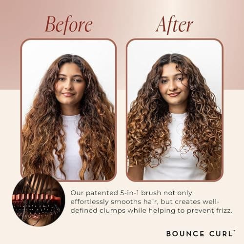 Bounce Curl Define EdgeLift Brush, 5-in-1 Tool for Effortlessly Defined Curls, Waves & Coils, Reduces Frizz - Pink thumbnail 5