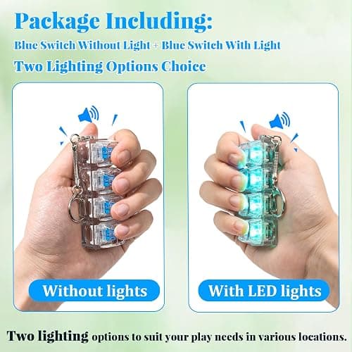 2 Pcs Keyboard Fidget Toy for Adult, Cat Shape Clicker Keyboard Fidget Keychain with LED Lights, White 4-in-1 Loud Stress Relief Fidget Keyboard for Anxiety Decompression (White) thumbnail 6