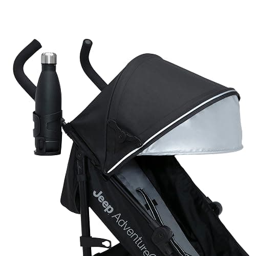 Jeep AdventureGlyde Stroller by Delta Children - Lightweight Travel Stroller with Smoothest Ride & Compact Fold, 3-Position Recline, Extra Large Storage Basket, Black/Grey thumbnail 8