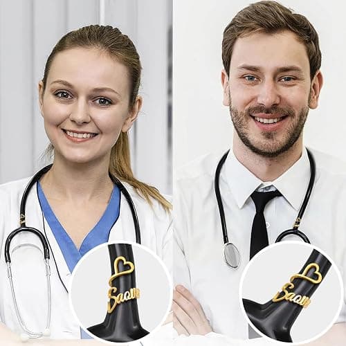 Stethoscope Name Tag Personalized for Nurse, Handmade Stethoscope Charms ID Tag, Custom Made Nursing Graduation Accessories Nurses Week Gifts thumbnail 4