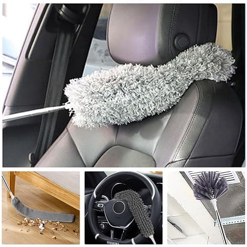 Tiumso Microfiber Feather Duster 5-in-1 Kit, Dusters for Cleaning, Duster with Extension Pole 100 Inches, Cobweb Duster, Microfiber Dusters for High Ceilings and Fans, Blinds, Cars and Furniture thumbnail 6