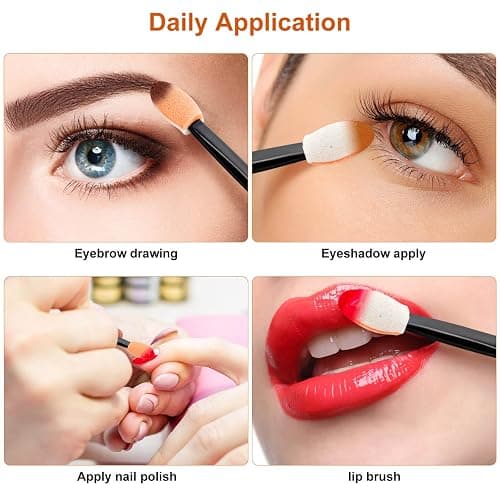 300PCS Disposable Eyeshadow Applicators, Dual Sides Eyeshadow Brushes Applicator, Eye Makeup Sponge Applicators thumbnail 4