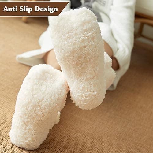 Evankin Fuzzy Socks for Women Slipper Socks Fluffy Cute Animal Indoor Non-slip Slipper Mid-calf-socks Comfy Winter Gifts thumbnail 2