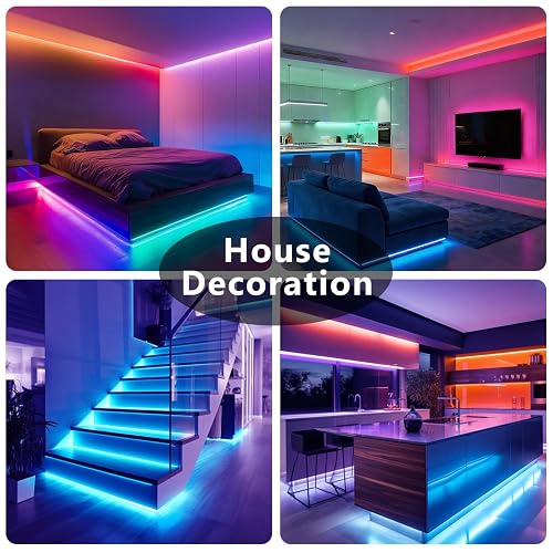 DAYBETTER LED Strip Lights 150 ft, Smart LED Lights for Bedroom, Bluetooth Led Light Strips with Remote, App Control, DIY Colors, RGB Color Changing LED Strip Lighting Music Sync, Party, Room Decor thumbnail 7