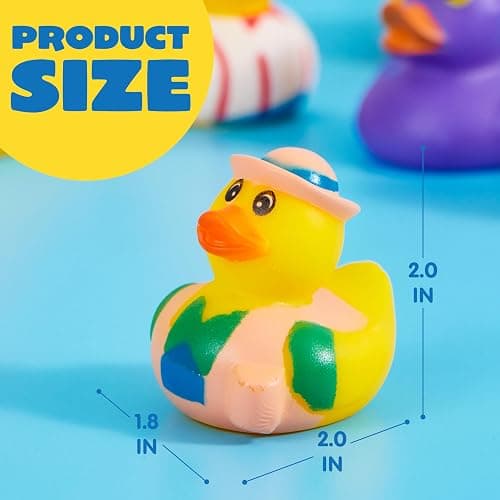 JOYIN 30 Pcs Rubber Ducks, Random Assortment Mini Rubber Duckie Toys with Mesh Carry Bag for Kids Baby Bath Shower Toys, Birthday Gifts, Summer Beach Pool Activity, Carnival, Holiday Party Favors thumbnail 3
