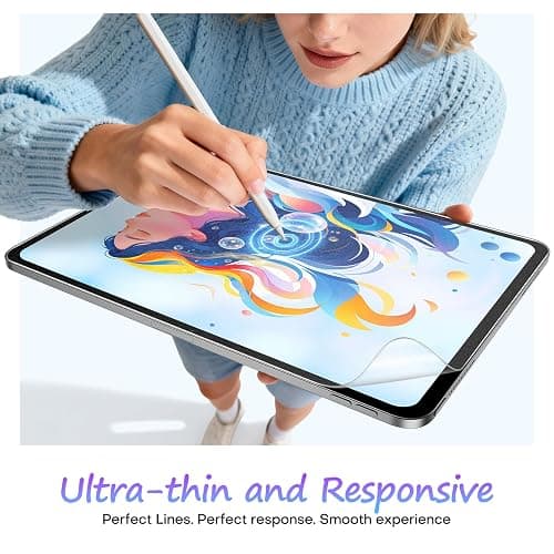 OMOTON PAPERSENSE 2 Pack Paper Screen Protector for iPad Mini 7 A17 Pro Mini 6 6th(2024/2021, 8.3-inch), Anti-glare Matte PET Film with Easy Installation Tray, Draw Like on Paper, Ultra-Responsive thumbnail 3