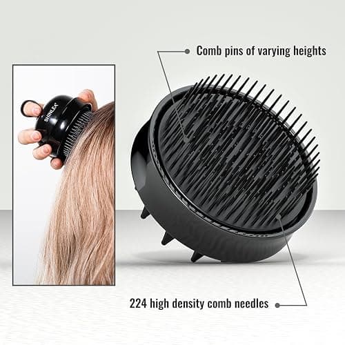 SHINLEA 2 in 1 Scalp Massager Hair Growth,Scalp Scrubber with Soft Silicone Bristles for Dandruff Removal,Shampoo Brush for Exfoliation,Head Massager for Both Wet and Dry Use (Black) thumbnail 3