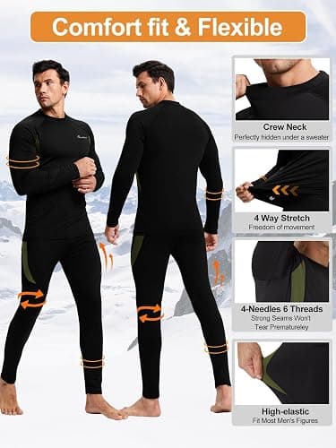 romision Thermal Underwear for Men Long Johns Fleece Lined Hunting Gear Bottom Top Set Base Layer for Cold Weather Gift thumbnail 2