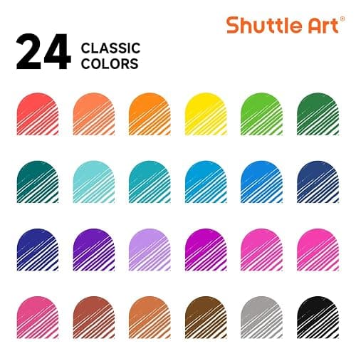Shuttle Art Colored Retractable Gel Pens, 24 Bright Ink Colors, Cute Pens 0.7mm Fine Point Quick Drying for Writing Drawing Journaling Note Taking School Office Home thumbnail 3