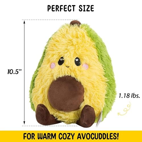 Happy Fuel Avocado Microwavable Unscented 1.5lbs Heating Pad For Women And Kids- Cute Soft Cozy Pillow Plush Heatable Warm Stuffed Animals- Kawaii Hot & Cold Plushie Food Toy - Avocado Gifts For Girls thumbnail 7