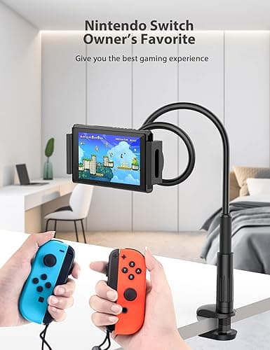 Tablet Stand Holder for Bed, Gooseneck Mount with Adjustable Flexible Arm Compatible with iPad Air Pro Mini, Samsung Tab, Nintendo Switch Kindle Other 4.7"-12.9" Device thumbnail 6