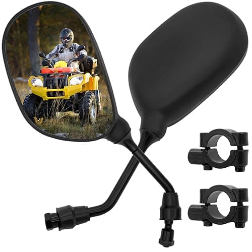 ATV Rear View Mirror, 360 Degrees Ball-Type ATV Side Rearview Mirror with 7/8" Handlebar Mount for Motocycle Scooter Moped Sportsman Dirt Bike Cruiser 4 wheeler mirrors - Image 1