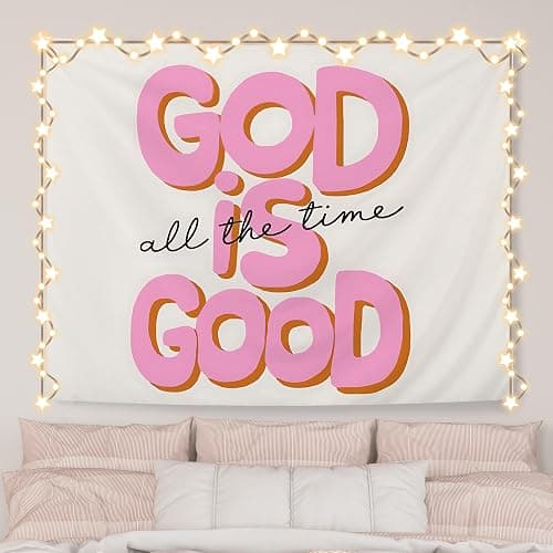 AQYIP God Is Good All the Time Christian Tapestry, Bible Verse Tapestry Decorative, Religious Scripture Wall Tapestries Blanket Decor for Home Office Church Prayer Room, 50x60 Inch - Image 1