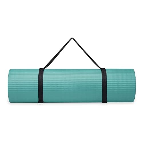 Gaiam Essentials 2/5" Thick (10mm) Yoga & Pilates, Fitness & Exercise Mat with Easy-Cinch Carrier Strap Cushion Support For Fitness and Gym Workouts thumbnail 6