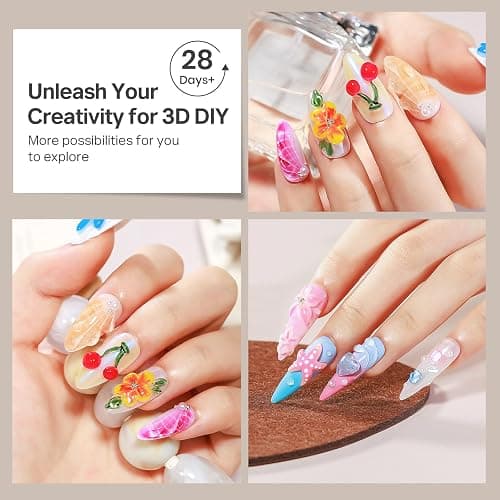 MIZHSE Clear 3D Skulptur Nail Gel, 3D Gel Nail Art für Modellierung, Clear Skulptur Nagel Glue Non Stick Hand, Rhinestone Glue für Nails Art mit Silikon Nagel Pinsel, DIY Maniküre Werkzeug 30g 1PC thumbnail 6