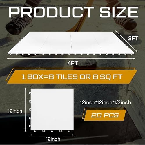 Fabbay Dryland Synthetic Ice Tiles for Hockey Floor Mat 12 x 12 Squares Hockey Training Equipment Board for Shooting Outdoor thumbnail 2