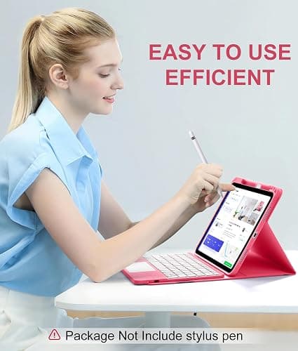 Harvopu Compatible for iPad 11th 10th Generation Case with Keyboard, Folio Cover with Pencil Holder, Multi-Touch Trackpad, 7 Color Backlit, Detachable Keyboard for iPad (A16) 11th/10th Gen (Pink) thumbnail 8