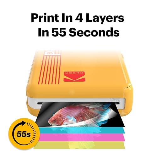 KODAK Mini 2 Retro 2x3 Portable Photo Printer, 38 Sheets, Bluetooth Smartphone Printer for iPhone & Android, Instant Color Prints, 4PASS Dye Sublimation, White thumbnail 3