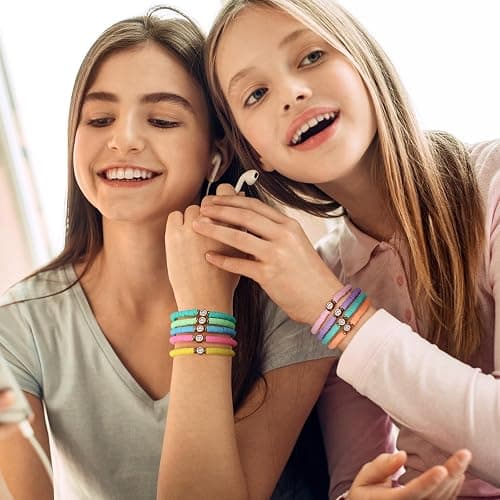 JIASHUYEYE Preppy Bracelets for Teen Girls - Stackable Boho Surfer Friendship Bracelets Set for Little Girls & Women thumbnail 2