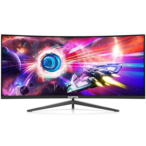 Sceptre 34-Inch Curved Ultrawide WQHD Monitor (3440 × 1440), R1500, up to 180Hz/165Hz, DisplayPort x2, 99% sRGB, 1ms, Built-in Speakers, Machine Black, 2025 (C345B-QUT168) thumbnail 8