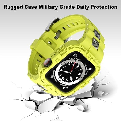 GELISHI Bands Compatible for Apple Watch Band 46mm 45mm 44mm 42mm, Men Sport Rugged Band with Protective Case for Watch Series 11 10 9 8 7/ SE 3/2/1/ Series 6 5 4 3 thumbnail 3