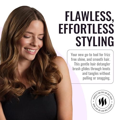 ERGO Super Gentle Mini Paddle Brush for Blow Drying - Hair Brushes for Women with Thick or Thin Hair - Dual Hairbrush for Women - Detangler Hair Brush - Gently Detangles Curly or Wet Hair - ERG750 thumbnail 6