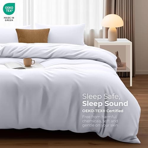 Utopia Bedding Duvet Quilt Cover Set with Pillow cases, Double - Soft Microfibre Polyester (White) thumbnail 3