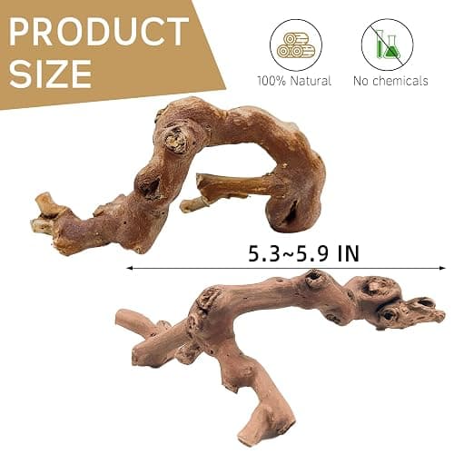 kathson 2PCS Wood Hamster Climbing Branches Decor, Natural Wooden Syrian Hamster Climb Chewing Toys, Rat Exercise Toys, Small Animal Habitat Decor Accessories for Dwarf Pets, Gerbils, Mice (5.9 in) thumbnail 5
