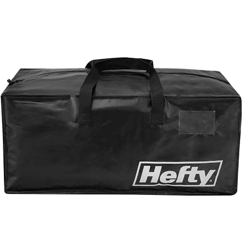 Hefty Moving Bag – Extra Large Double Zipper Backpack – Heavy Duty, Water Resistant, Foldable, Reusable Packing & Storage Tote with Shoulder Straps for Garage and Basement Organization – 2 Pack thumbnail 4