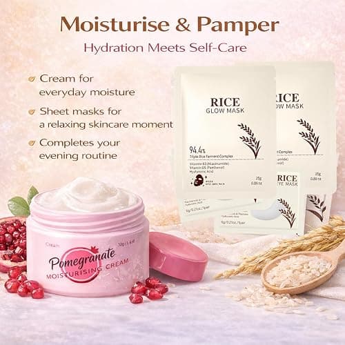 Fruit Skincare Gift Set for Women & Teenage Girls - 9PCS Face Care Set with Cleanser, Toner, Serum, Moisturiser, Eye & Face Masks, Spa Headband, Hydrating Pamper Skincare Set Gift thumbnail 4
