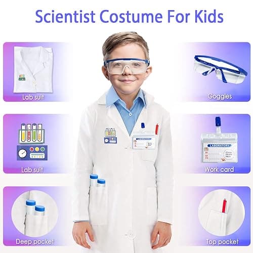 Educational Science Kit for Kids - 56 Science Lab Experiments with Lab Coat Scientist Costume, Science Kits for Kids Age 6-8-10-12, 70+ PCS DIY Stem Projects, Educational Toys for Girls Boys thumbnail 7