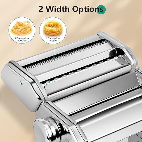 YASHE 3-in-1 Pasta Maker with Cleaning Kit, Adjustable Thickness Settings Pasta Maker Machine with Pasta Roller and Cutter, Dual Width Noodle Maker for Pasta, Spaghetti, Fettuccine, Lasagna thumbnail 6